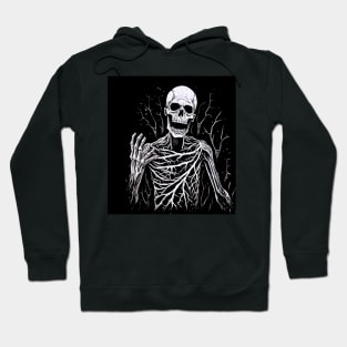 male skeleton smiling, halloween design Hoodie